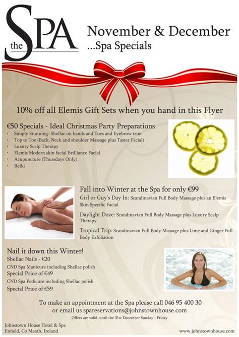 christmas spa promotions ideas spa specials shoulder massage