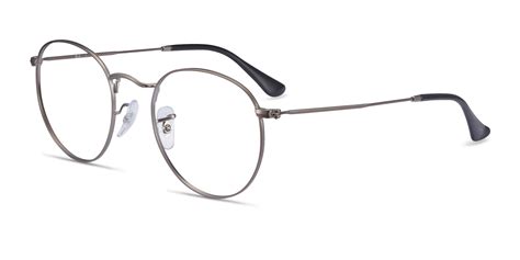 ray ban rb3447v round round gunmetal frame eyeglasses eyebuydirect