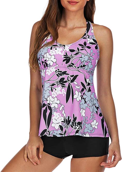 zilin womens sexy tankini swimsuits two piece slip floral