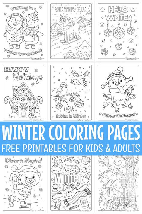 winter coloring pages  printable downloads
