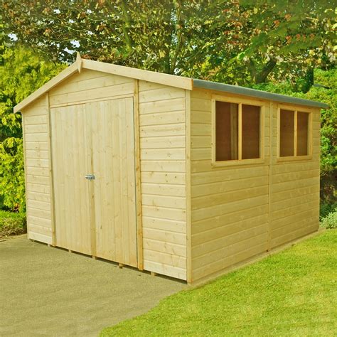 installed       tongue  groove wooden garden shed workshop