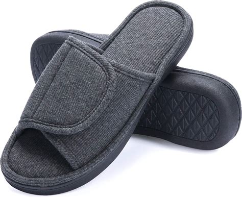 amazoncom wfl velcro slippers  women adjustable wrap open toe memory foam sole size