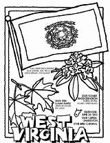 Coloring Virginia Pages West State Crayola Print Flag Color Flower Kids Wv History Sheets Symbols Printable Online Symbol States Westvirginia sketch template