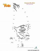 Trolls Pages Diamond Connect Dots Coloring Guy Printable Activity Print Troll Sheets Birthday Kids Party Printables Tour Online Color Craft sketch template