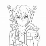 Coloring Sword Anime Online Pages Kirito Pintable Drawing Template Getdrawings sketch template