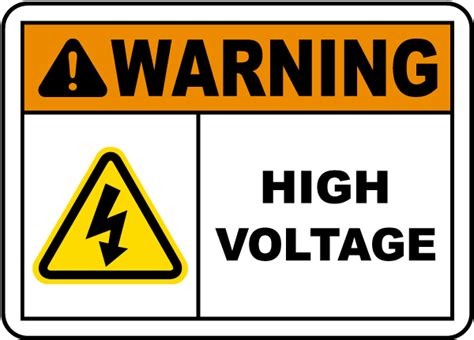 warning high voltage label save  instantly