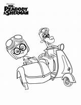 Mr Peabody Sherman Coloring Kids Fun Pages Printable Movie Colouring sketch template