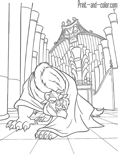 beauty   beast halloween coloring pages coloring pages