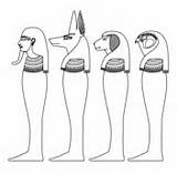 Coloring Canopic Jars Egyptian Pages Horus Template sketch template