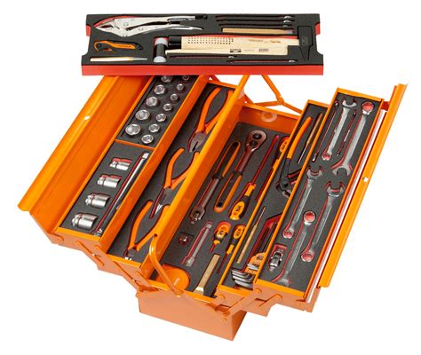 caisse  outils metallique avec  outils  usage general dans modules mousse bahco bahco