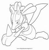 Pokemon Lucario Pages Coloring Mega Template sketch template
