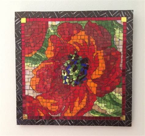 Stained Glass Mosaic Poppies Etsy In 2020 Stained
