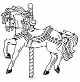 Carousel Horse Coloring Pages Printable Color Trojan Flying Saddle Drawing Getdrawings Hippocampus Place Getcolorings sketch template