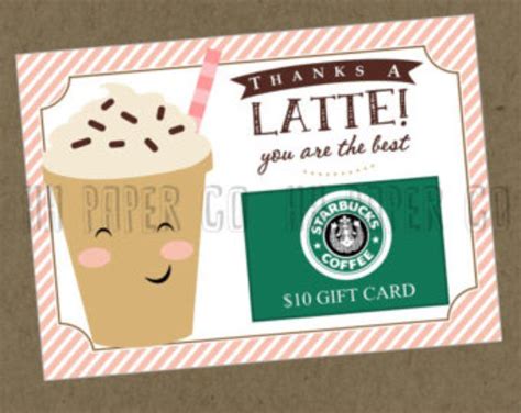 personalized   latte gift card holder printable etsy latte