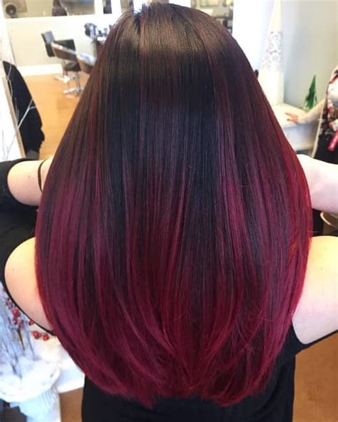 red ombre hair color ideas   woman
