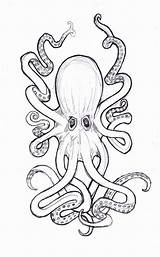 Kraken Deviantart Tattoo Drawing Line Sleeve Octopus Drawings Tattoos Choose Board sketch template