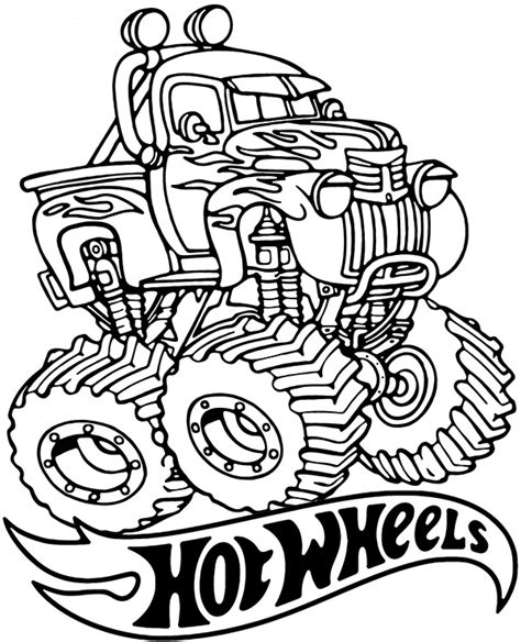 monster truck coloring page hot wheels topcoloringpagesnet