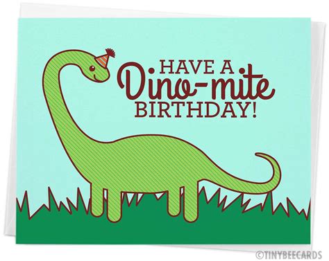 dinosaur birthday card   dino mite birthday etsy