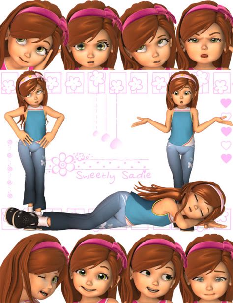 sweetly sadie poses for sadie the toon girl daz 3d