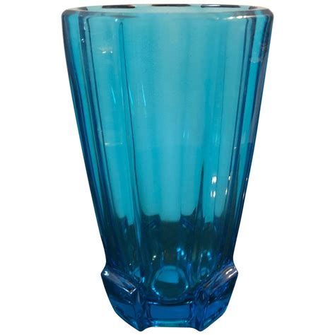 Art Deco Blue Glass Vase Circa 1940 For Sale At 1stdibs