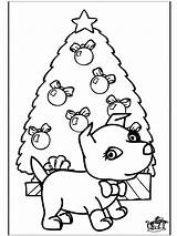 Christmas Coloring Pages Dog Puppy Funnycoloring Puppies Santa Kitty Tree Library Clipart Popular Advertisement sketch template