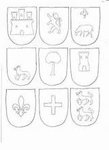 Escudos Medievales Escudo Castillos Motivos Apellidos Mitjana Dibujos Banderines Leon Edat Epoca Estrella Lobo sketch template