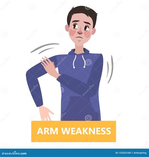 sign   stroke infographic man  arm weakness stock vector