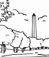Coloring Monument Washington Popular sketch template