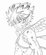 Natsu Coloring Pages Dragneel Tail Fairy Cool Game Print Line Template sketch template