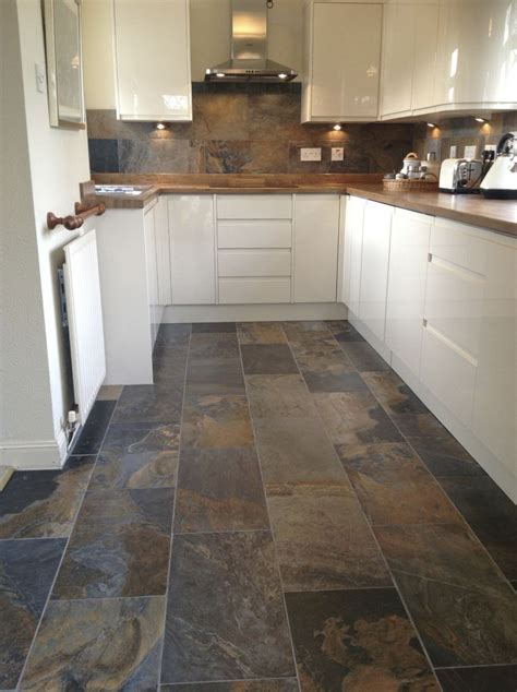 slate floor tile kitchen ideas earth decor