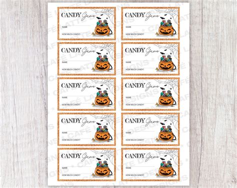 halloween candy guessing game printable halloween games etsy