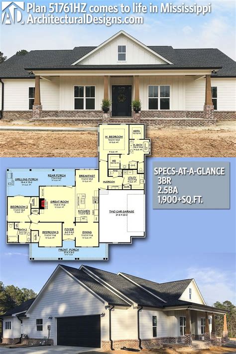 dream house  client built architectural designs modern farmhouse plan hz  reverse