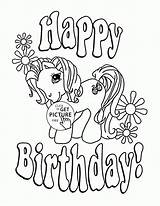 Coloring Birthday Happy Pages Pony Kids Little Unicorn Printable Colouring Cards Print Girls Printables Princess Balloons Pokemon Wuppsy sketch template