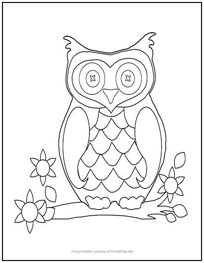 owl coloring page print