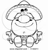 Bandit Cartoon Hispanic Sitting Clipart Cory Thoman Outlined Coloring Vector Scared sketch template