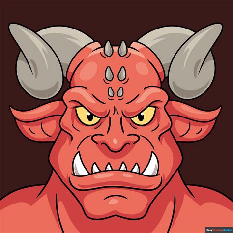 draw  demon face  easy drawing tutorial