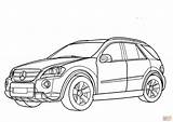 Mercedes Ml Coloring Pages Drawing Benz Class Supercoloring Cars sketch template