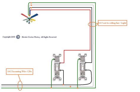 ceiling fan light wiring dual wall switch  light switch wiring diagram
