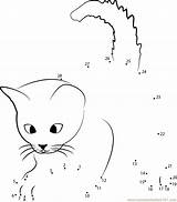 Dots Cat Connect Animal Pages Worksheets Dot Coloring Cats Worksheet Printable Kids Template Simple Connectthedots101 Learning sketch template