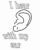 Ear Ears Hearing Kidsplaycolor sketch template