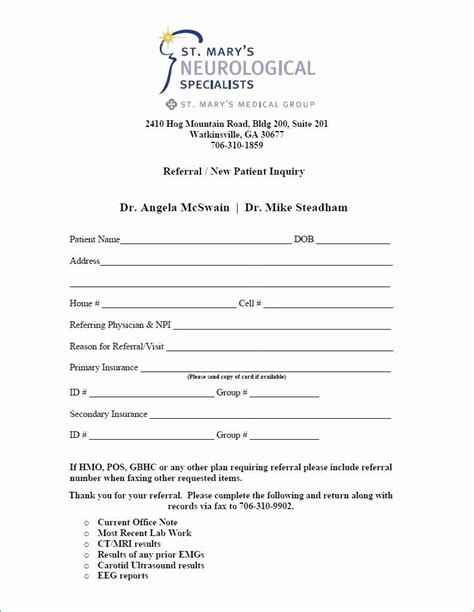 physician referral form template beautiful medical referral form