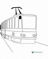 Coloring Train Pages Trains Coloriage Subway Tramway Kids sketch template