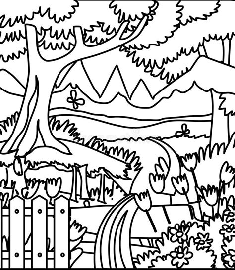 forest coloring page stock illustration illustration  coloring
