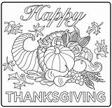 Thanksgiving Coloring Kids Children Pages Color Simple Printable sketch template