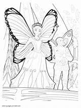 Coloring Pages Mariposa Barbie Fairy Princess Print Girls Printable sketch template