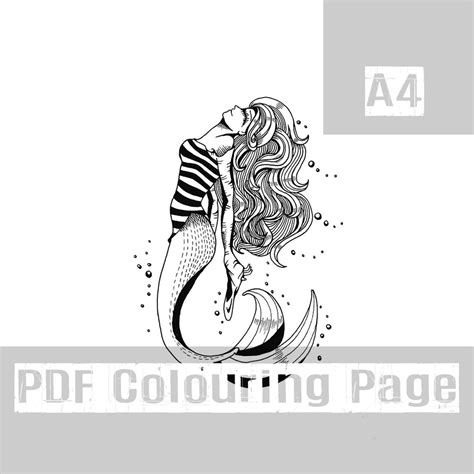 zombie mermaid  colouring page instant  print  etsy france