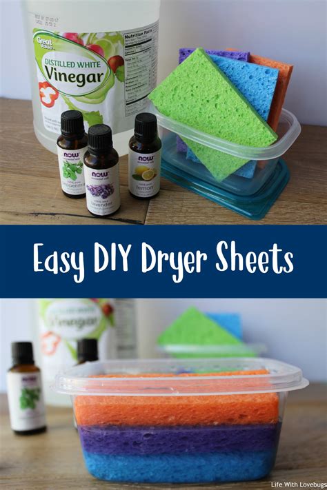 easy homemade dryer sheets life  lovebugs