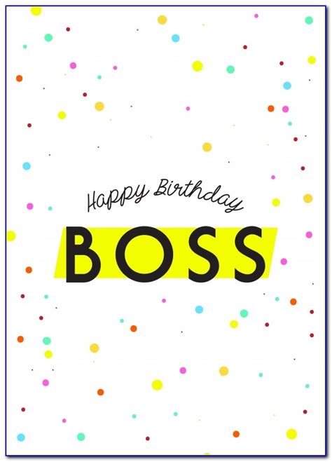 printable birthday card   boss
