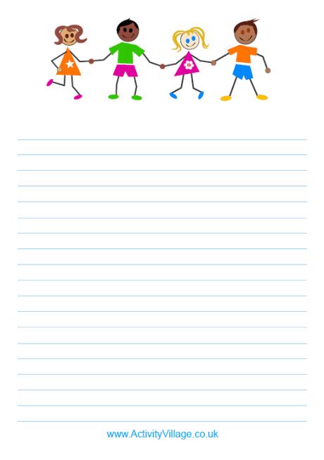 lined writing paper  kids  borders norex international