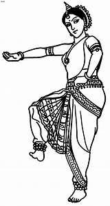 Folk Dancer Classical Pencil Dances Odissi South Colouring Kathak Dancers Kathakali Lasya Tandava Clipground Pradesh sketch template